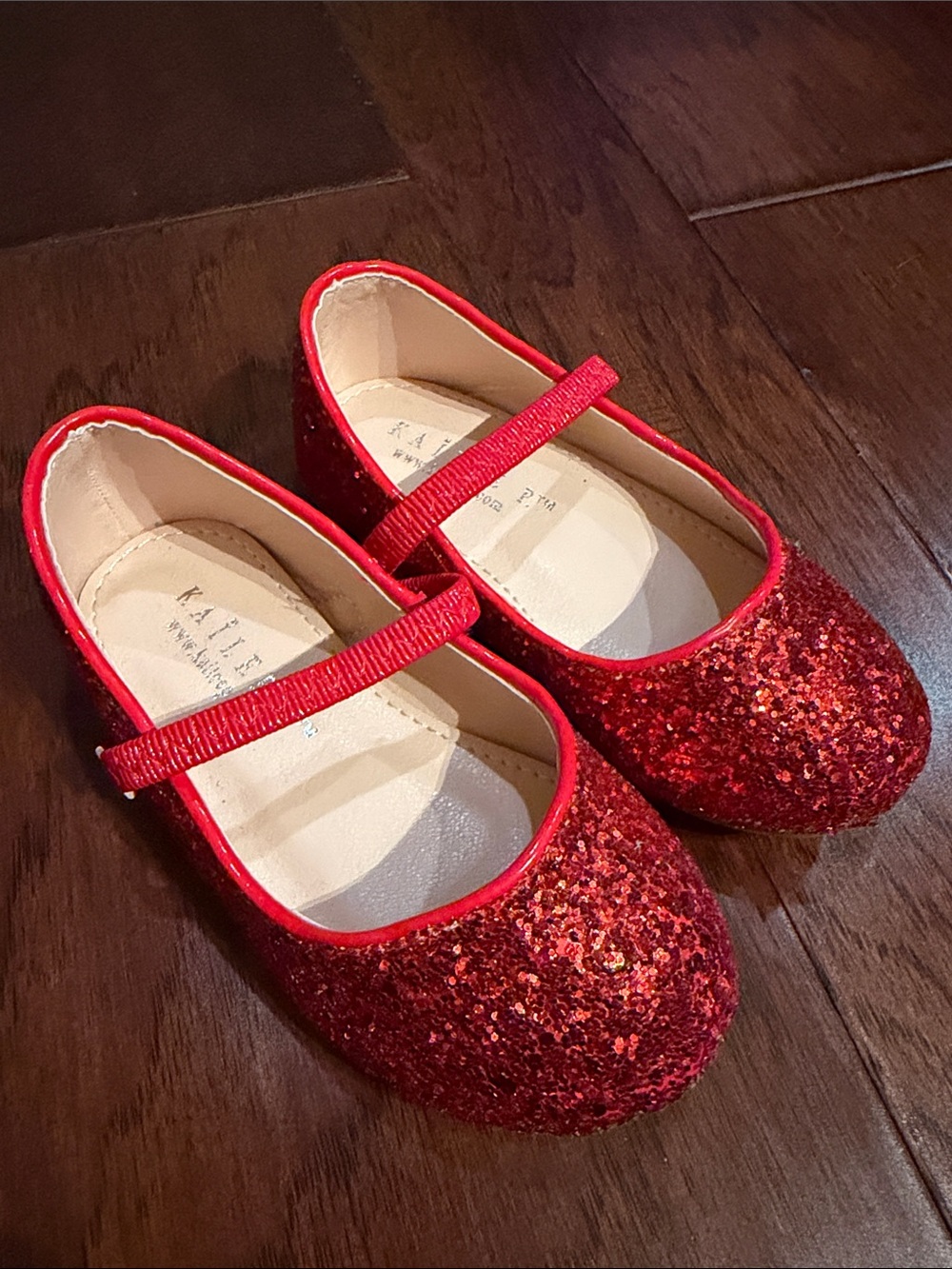 Glitter Red Mary Jane Dress Shoes for Girls